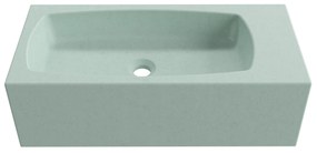 Umywalka betonowa wisząca / nablatowa prostokątna bez otworu na baterię 65 x 30 cm z półką ZALM | różne kolory : Kolor - Miętowy, Typ montażu - nablatowa