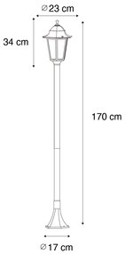Zewnetrzna Klasyczna stojąca lampa zewnętrzna ciemnozielona 170 cm IP44 - Nowy Orlean klasyczny/Antyczny Oswietlenie zewnetrzne