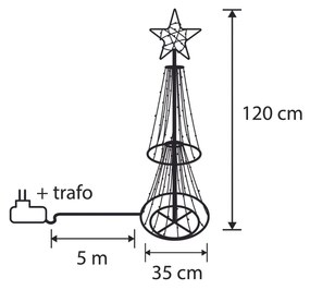 Zewnetrzna Świąteczna lampa podłogowa czarna choinka 150 cm z LED RGB z timerem IP44 - Ugoku Oswietlenie zewnetrzne