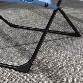 Outsunny Krzesło składane, 4-stopniowo regulowane, oddychający, stalowy stelaż, 69 x 91 x 96 cm, Czarny/Niebieski