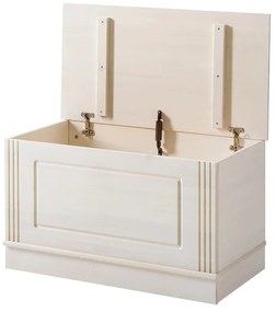 Biała skrzynia z litego drewna sosnowego 80x45 cm Anita – Støraa