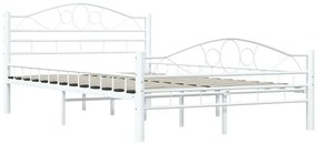 Białe Metalowe Łóżko 120X200 Cm Hubio Dąb K2-N93