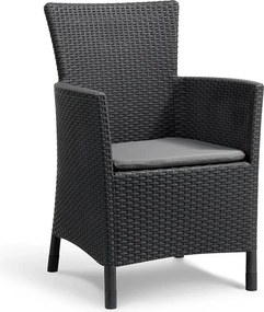 Fotel ogrodowy z poduszką Keter Allibert Iowa, grafit