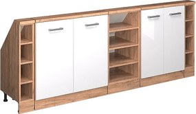 Szafka kuchenna na dach skośny biały wysoki połysk 210x46x81.6 r-line