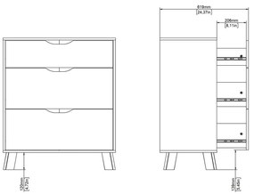 Biało-naturalna komoda w dekorze dębu 79x92x40 cm Ikast – Tvilum