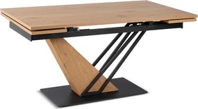 Stół Rozkładany Prostokątny REX 160-220 cm Dąb/Czarny do Jadalni Nowoczesny Loft