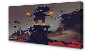 Obraz canvas na ścianę Postać w Dymie i Ogniu
