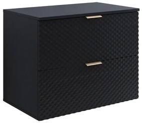 Szafka pod umywalkę nablatową LAURA 2S 80cm czarna mat HELVETIA