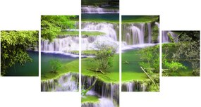 Obraz - Wodospady Huay Mae Khamin, Kanchanaburi, Tajlandia (125x70 cm)