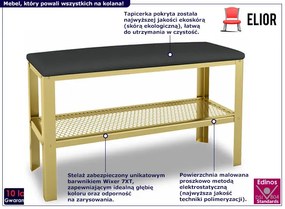 Wąskie siedzisko z półką na buty złoty + czarny - Sagal 3X