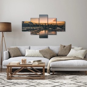 Obraz - miasto portowe (125x70 cm)