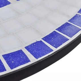 Niebiesko-biały okrągły stolik ceramiczny na taras - Osmo