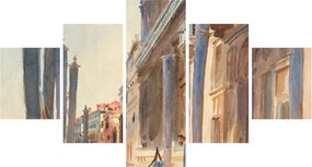 Obraz - John Singer Sargent, Gondola Moorings on the Grand Canal, reprodukcje (125x70 cm)