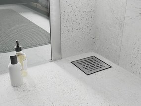 Mexen Flat-Q M01 wpust podłogowy kwadratowy 12 x 12 cm, inox - 1010312