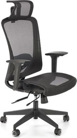 Czarny ergonomiczny obrotowy wentylowany fotel biurowy C5-F59