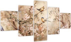 Obraz - Obraz ptaka w stylu vintage II. (125x70 cm)
