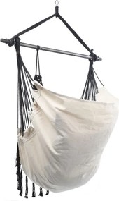 MIADOMODO Wiszący fotel bujany, beżowy