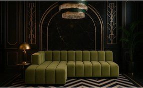 Narożnik w kształcie L GRAND 295 cm, tkanina Salvador, Oliwkowy, Lewy