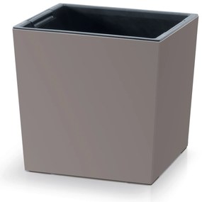 Donica ogrodowa z wkładem Urbi Square Low 29,5 x 29,5 x 29 cm mocca PROSPERPLAST