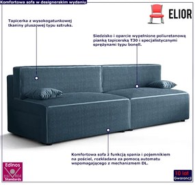 Niebieska rozkładana sofa - Lider 3X