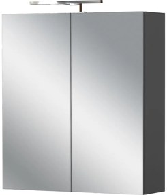 Antracytowa wisząca/z lustrem szafka łazienkowa 60x71 cm Arcena – Germania
