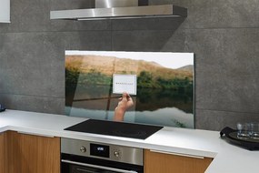Szklany Panel Napis Panoramiczny w Dłoni