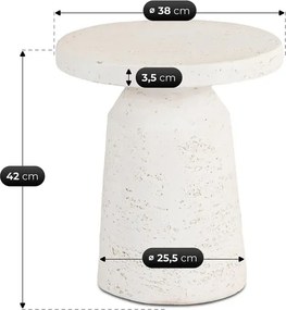 Stolik Kawowy DESS 38 cm Krem/Beż Japandi