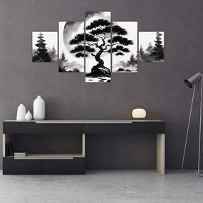 Obraz – Czarno-biały bonsai (125x70 cm)