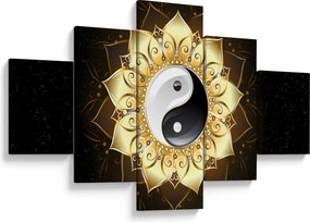 Obraz - Złoty Yin-Yang (125x70 cm)