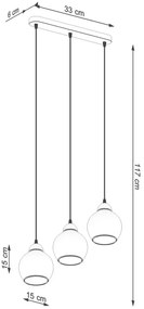 Potrójna lampa wisząca nad wyspę ze zwisami - 3X A157 D6-S53