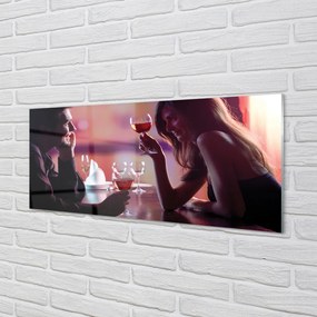 Panel szklany do Kuchni Ludzie z Kieliszkami