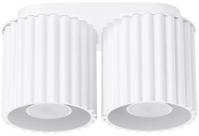 Plafon dwupunktowy AURA 2 biały GU10 ryflowany SOLLUX  LIGHTING