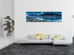Obraz nocnego krajobrazu, Islandia (170x50 cm)