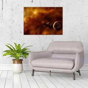 Obraz - Planety z mgławicą (70x50 cm)