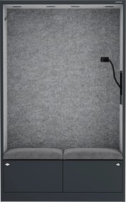 Szafa akustyczna do biura i szkoły Sally MentalBox, 115 x 40 x 185 cm, antracyt/szary