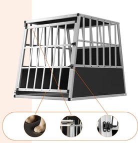 Transporter dla psa BRUNO, 66x90x72cm, srebrna/czarna Jurhan