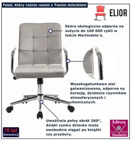 Szare krzesło obrotowe H7-T24