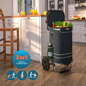 Torba na zakupy na kółkach EASY, 50l, czarna Jurhan