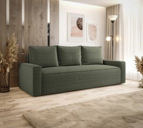 Zielona sofa rozkładana z pojemnikiem C4-Z80