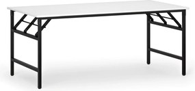 Stół konferencyjny FAST READY, 180x90 cm, czarna podstawa, biały