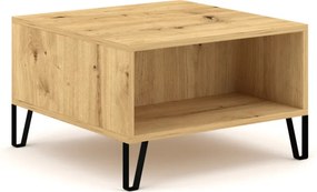 Ława Kwadratowa z Półką BACARDI 60 cm Dąb Artisan Do Salonu Nowoczesna