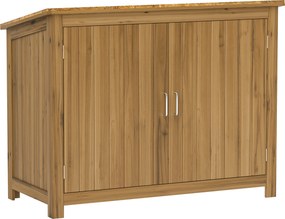 Outsunny Szafka Ogrodowa, Drewniana Komoda z 2 Półkami dla Ogrodu, Tarasu, Odporna na Warunki Pogodowe, 110 x 50 x 85 cm, Brązowa