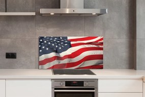 Szkło do Kuchni na Ścianę Flaga USA w Detalu