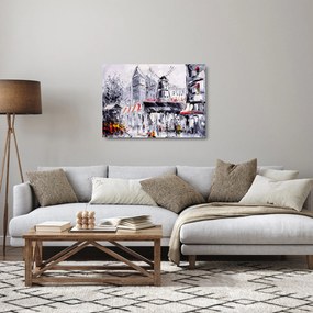 Obraz na szkle - Ulica w Paryżu, obraz olejny (70x50 cm)