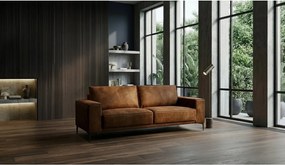 Koniakowa sofa z imitacji skóry 224 cm Copenhagen – Scandic