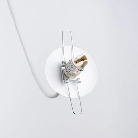 Biała lampa wisząca ze szklanym kloszem Belinda – Sollux