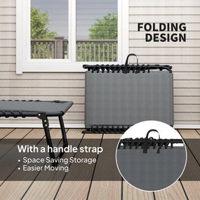 Outsunny Leżak ogrodowy z wyściełaniem i boczną kieszenią, Leżak basenowy, Szary