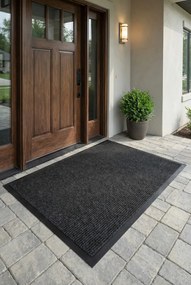 Czarna stylowa wycieraczka 80x120 cm R1-B42