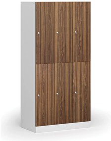 Szafka skrytkowa, 6 schowków, 1850 x 900 x 500 mm, demontaż, zamek cylindryczny, drzwi laminowane, orzech