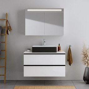 Umywalka nablatowa Duravit DuraBrezzaOdlew mineralny - Z półką na baterię - 60 x 40 x 14 cm